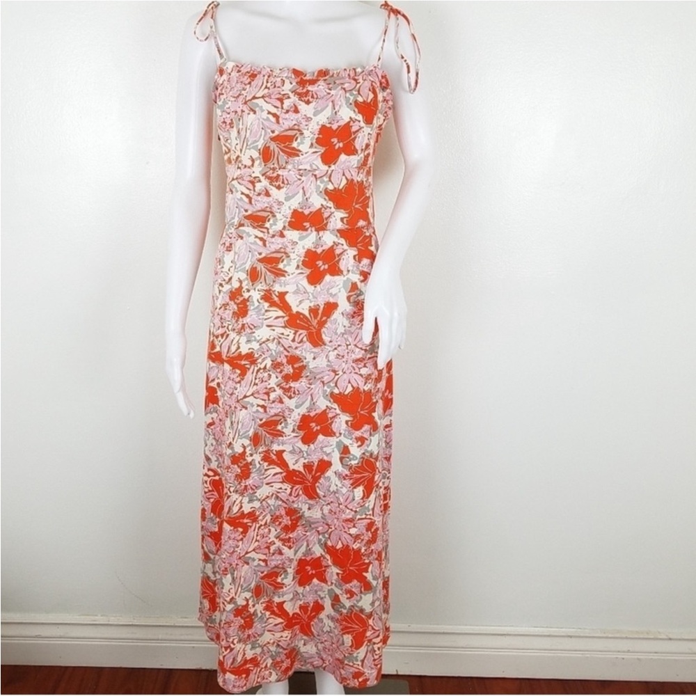 Free People Red Floral Midi Dress
